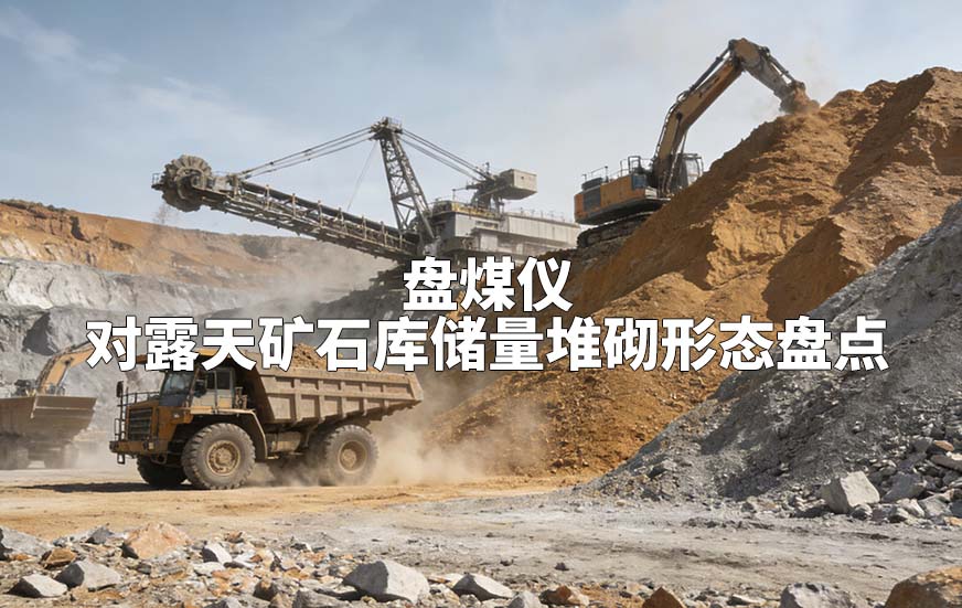 盤煤儀如何對露天礦石庫儲量堆砌形態(tài)盤點